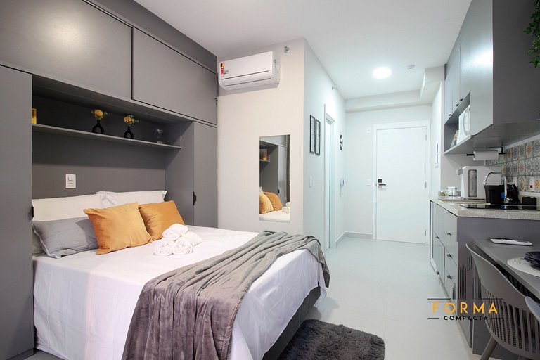 M107 Studio c/ varanda espaçosa | Tatuapé