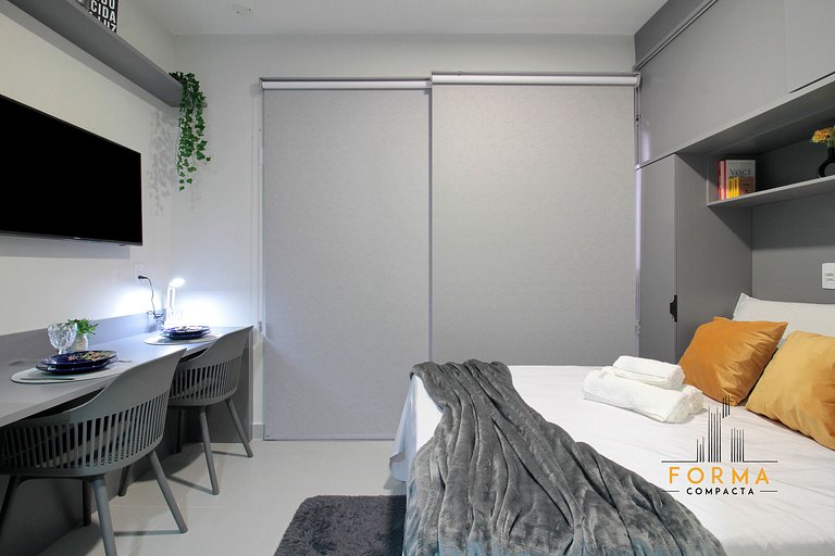 M107 Studio c/ varanda espaçosa | Tatuapé