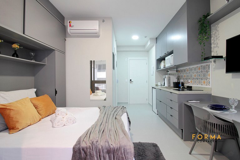 M107 Studio c/ varanda espaçosa | Tatuapé