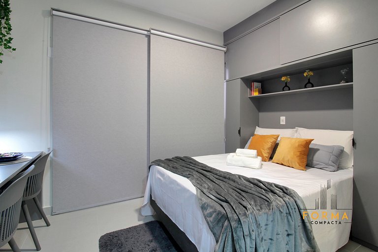 M107 Studio c/ varanda espaçosa | Tatuapé