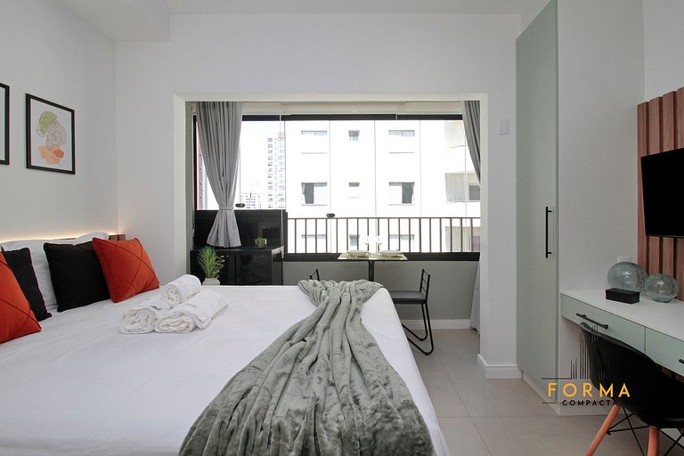 M806 Studio estiloso c/ varanda