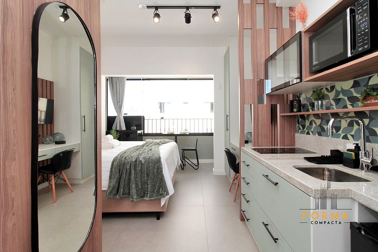 M806 Studio estiloso c/ varanda