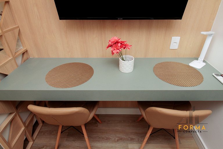 M807 Studio c/ Varanda e Vista Aberta | Tatuapé