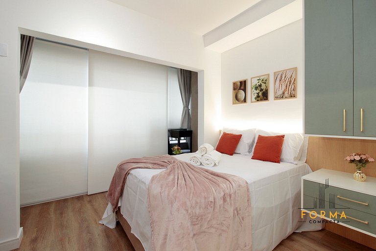 M807 Studio c/ Varanda e Vista Aberta | Tatuapé