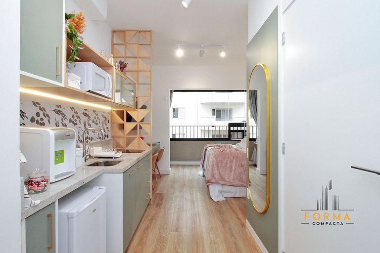 M807 Studio c/ Varanda e Vista Aberta | Tatuapé