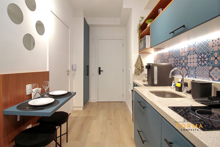 M515 Studio prático p/ curta ou longa estadia