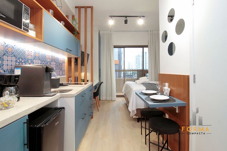 M515 Studio prático p/ curta ou longa estadia