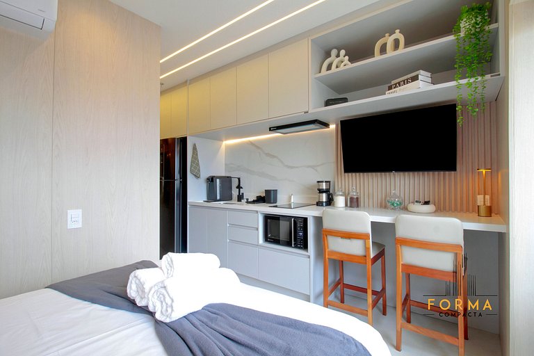 M616 Studio ideal para estadias curtas ou longas